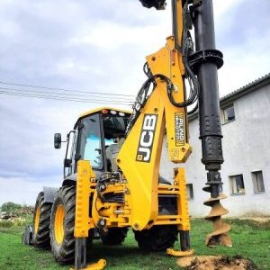 foto newish JCB 4CX Piling backhoe loader+drill 14m