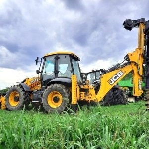 foto newish JCB 4CX Piling backhoe loader+drill 14m