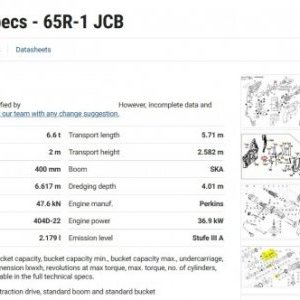 foto 6.6t offset powertilt JCB 65R1 excavator digger tracked